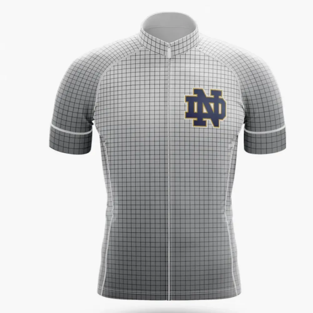 Notre Dame Cycling Jersey Retro Gray/White/Gold