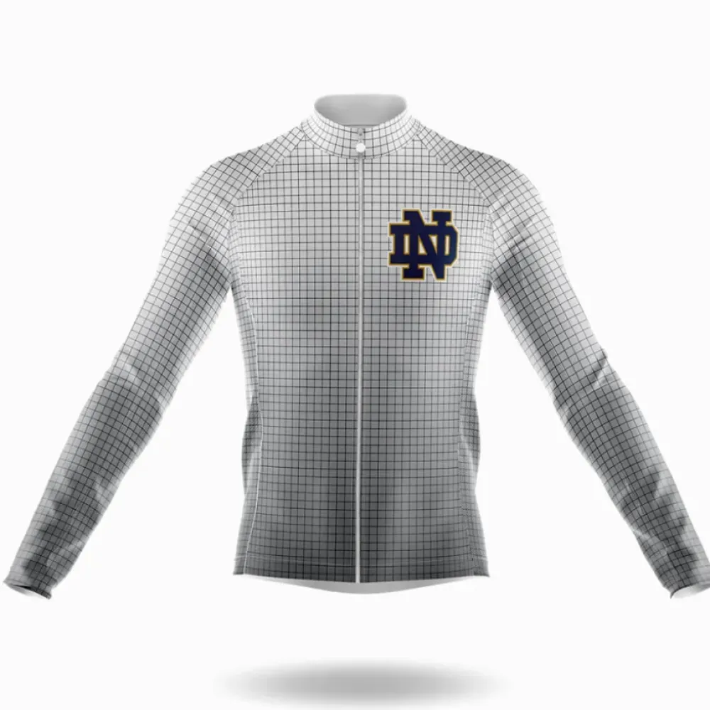 Notre Dame Cycling Jersey Retro Gray/White/Gold