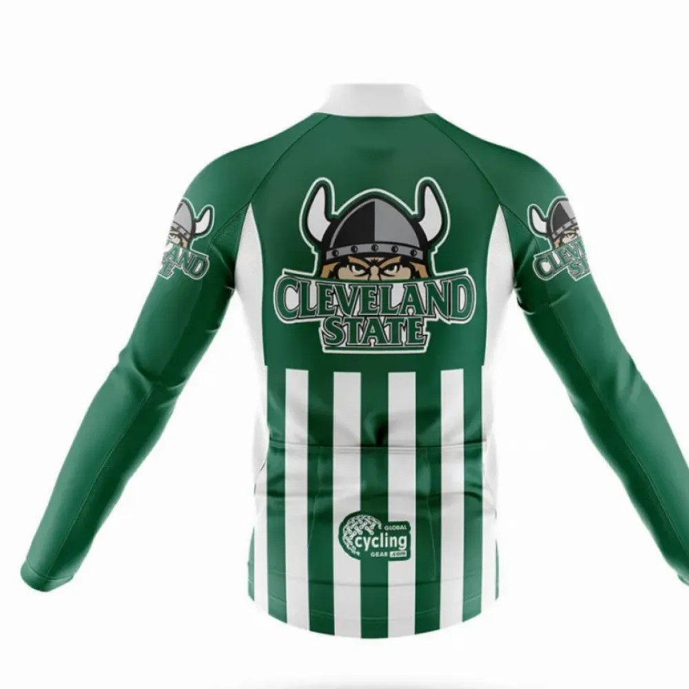 Cleveland State Cycling Bibs Comfortable Green/White/Black