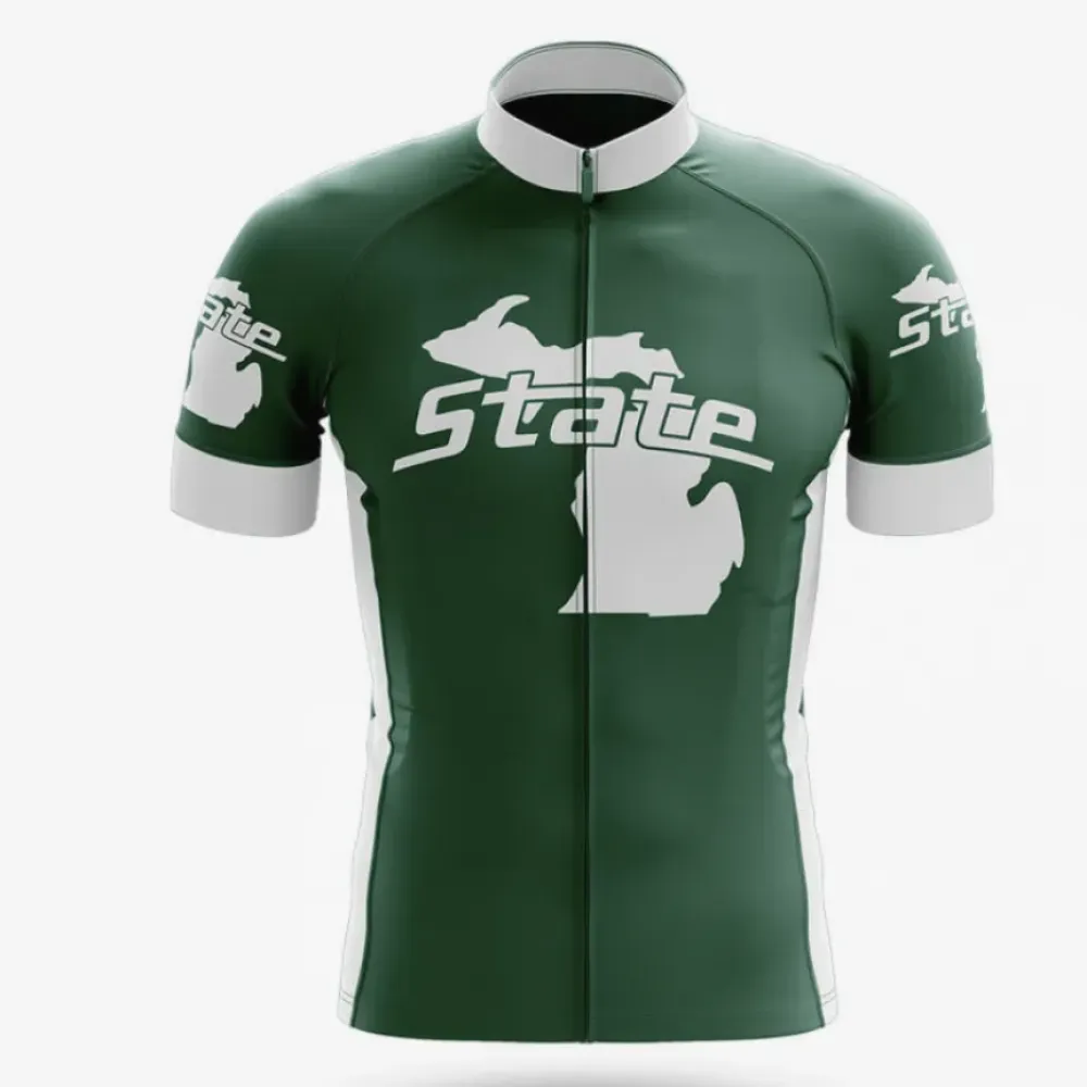 Spartans MI State Cycling Bibs Comfortable Green/White/Black