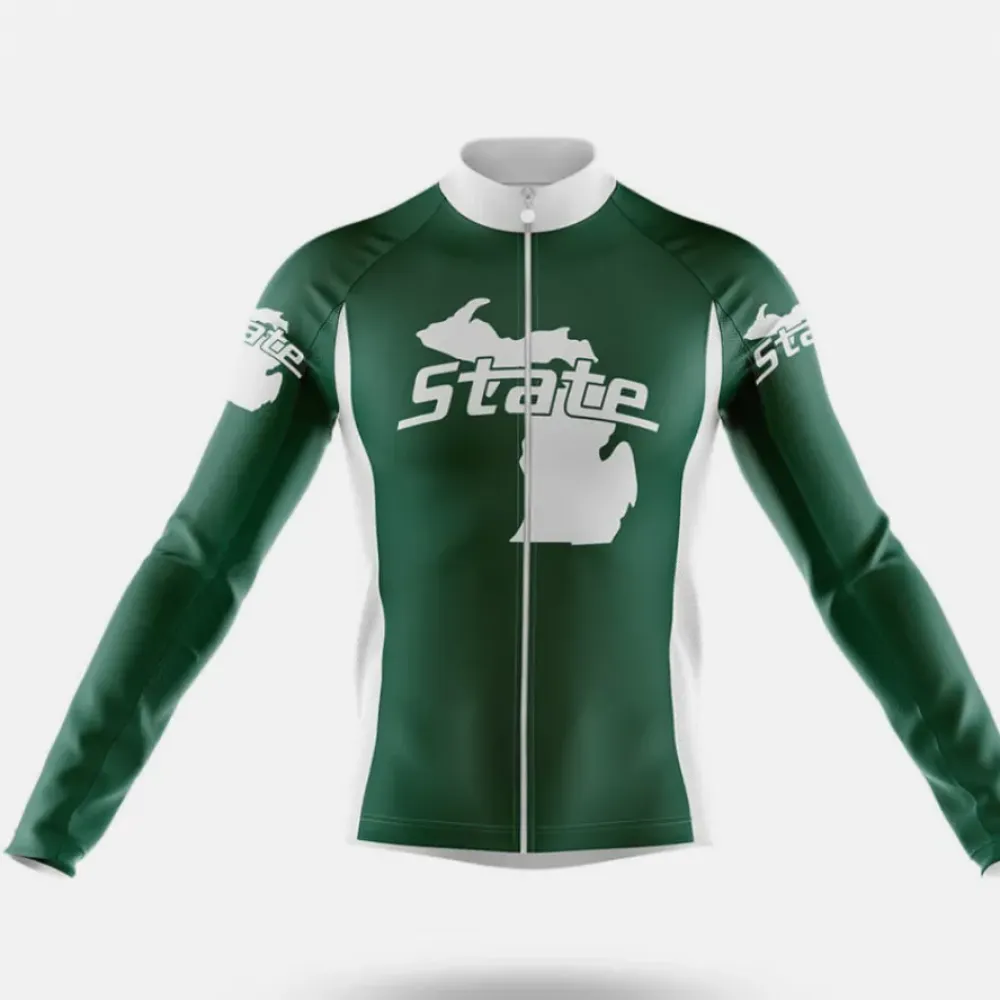 Spartans MI State Cycling Bibs Comfortable Green/White/Black