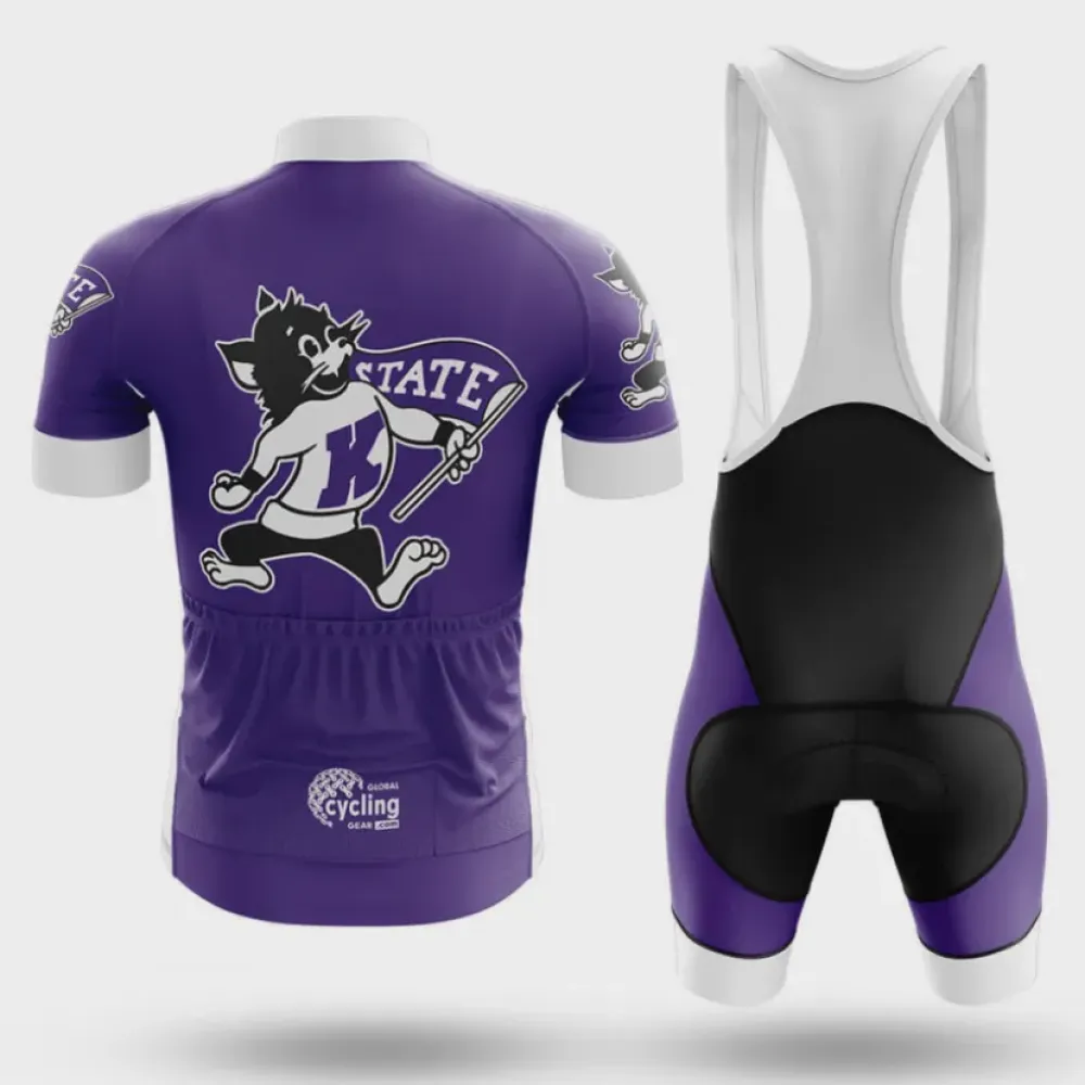 K State Wildcats Long Sleeve Cycling Jersey Purple/White/Black
