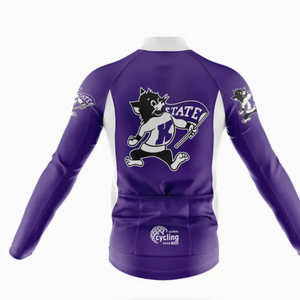 K State Wildcats Long Sleeve Cycling Jersey Purple/White/Black