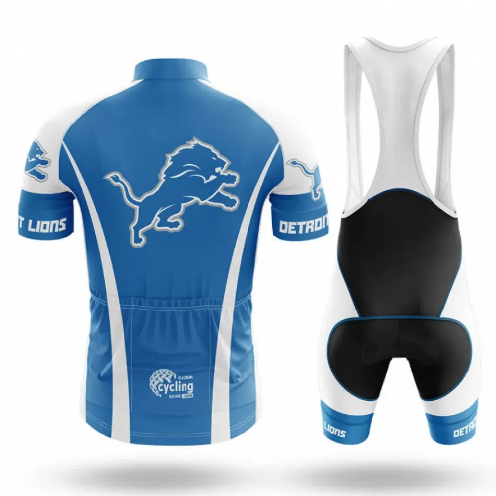 Detroit Lions Cycling Jersey Silver Crush Blue/White/Grey