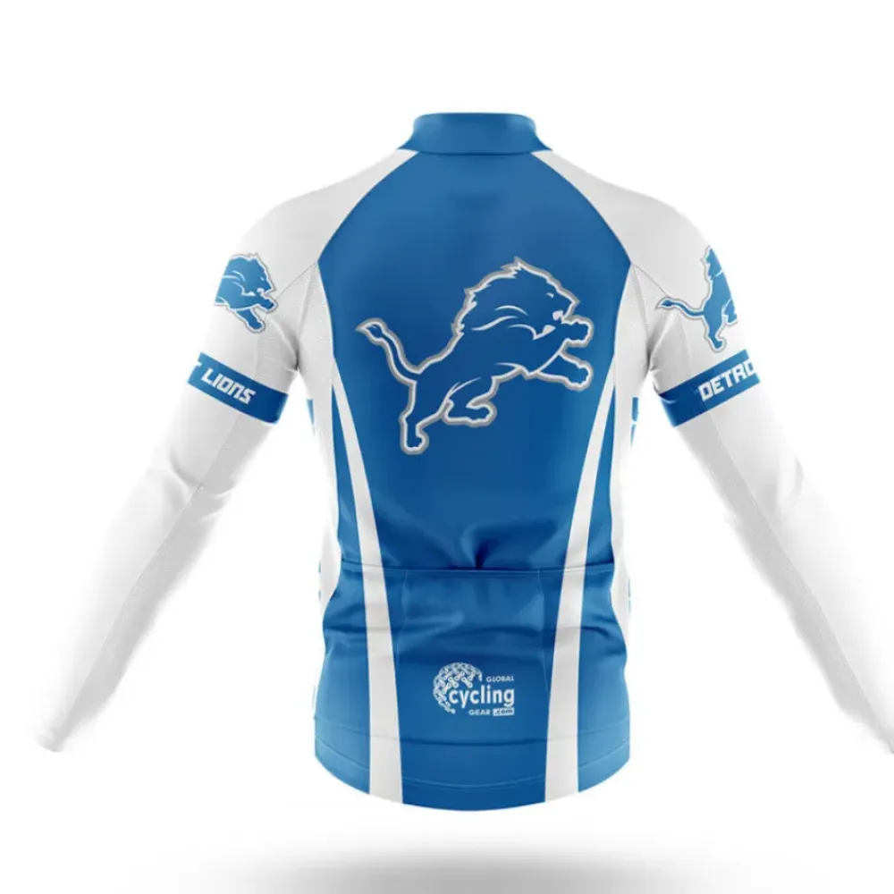 Detroit Lions Cycling Jersey Silver Crush Blue/White/Grey