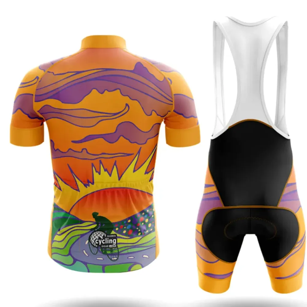 Psychedelic Cycling Jersey Abstract Orange/Purple/Green