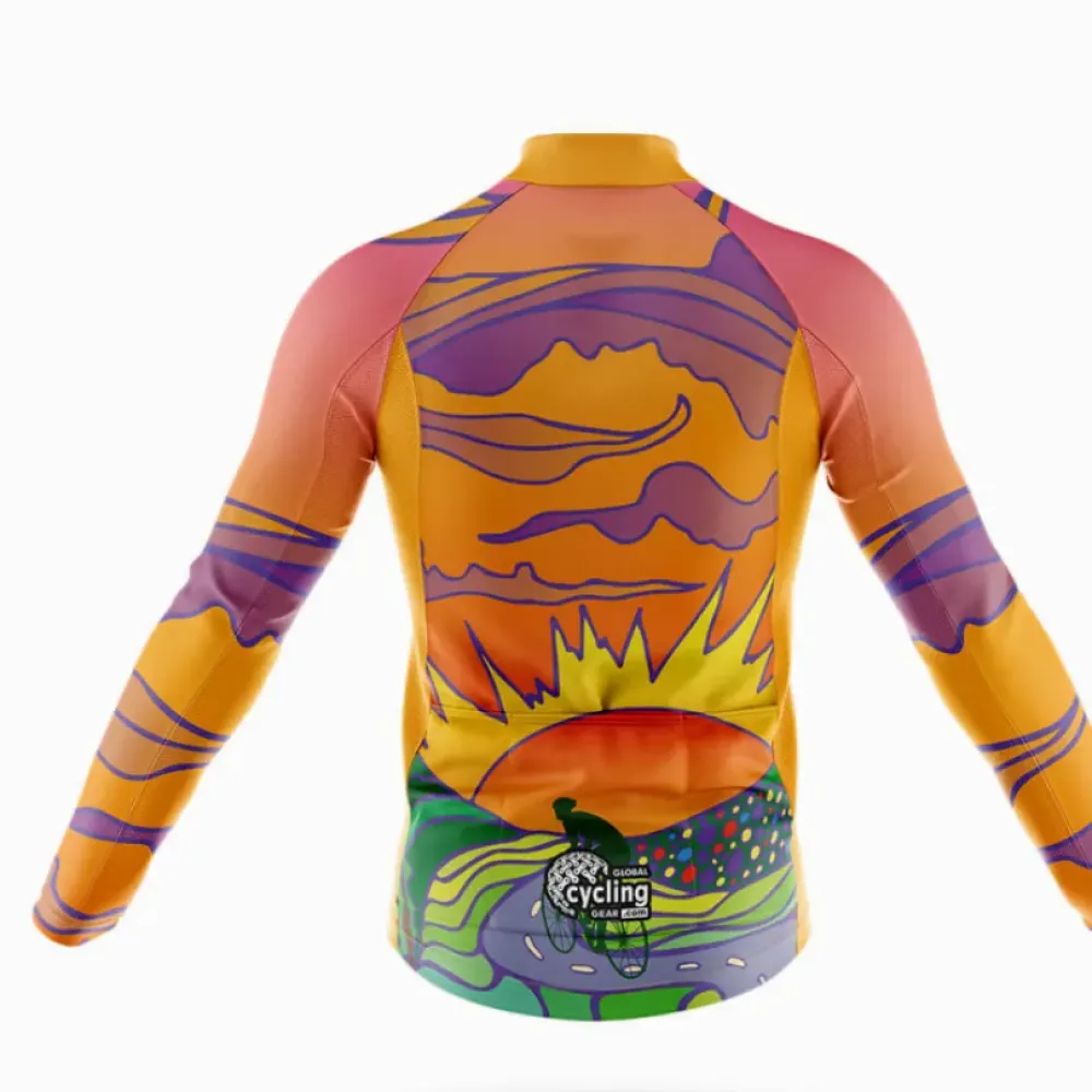 Psychedelic Cycling Jersey Abstract Orange/Purple/Green