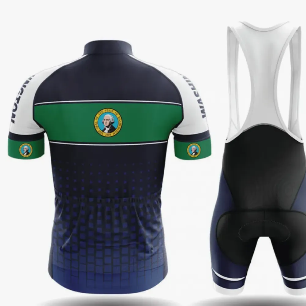 Washington S1 Cycling Kit Full Set Navy/Green/White