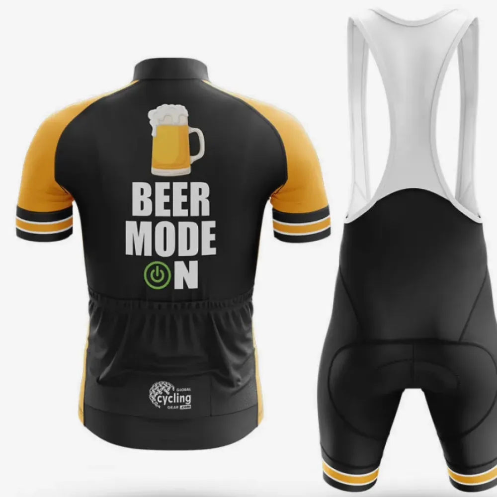 Cycling Jersey Beer Mode On Black/Yellow/Gold