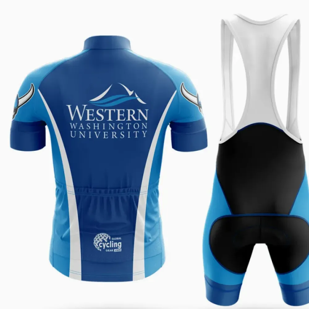 Western Washington University Long Sleeve Cycling Jersey Blue/White/Navy