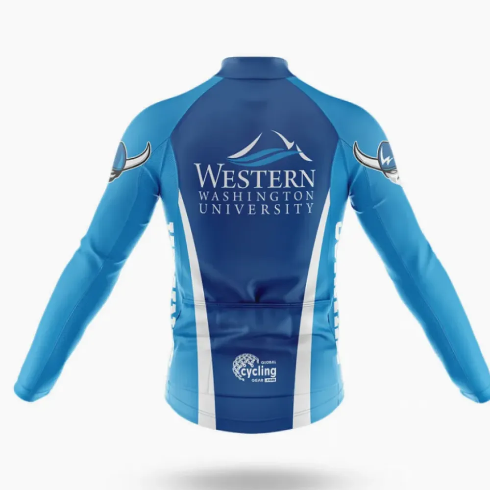 Western Washington University Long Sleeve Cycling Jersey Blue/White/Navy