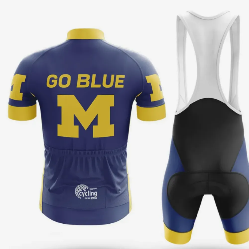 Cycling Bibs Go Blue Navy/Yellow/White