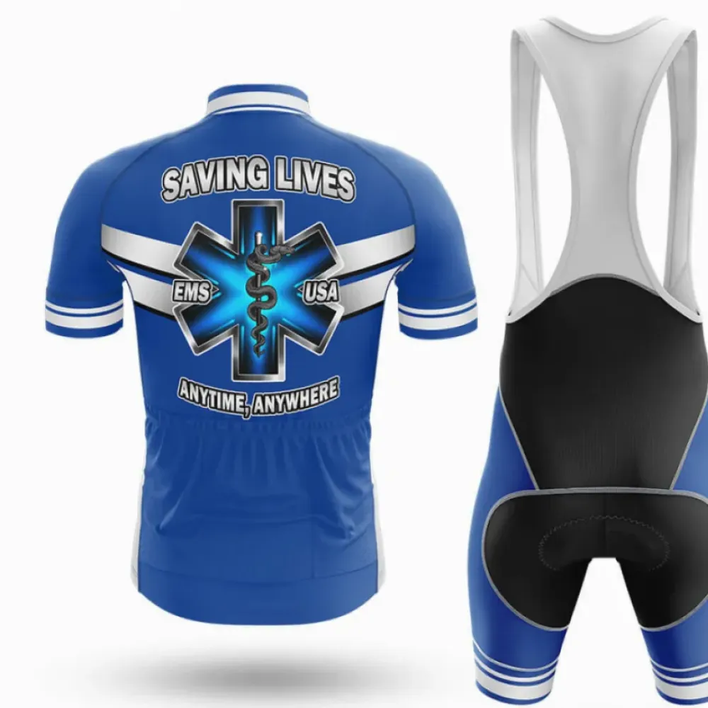 EMS Saving Lives Cycling Kit Blue/White/Black