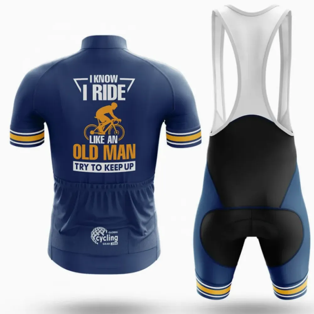 Old Man V4 Cycling Jersey Navy/Gold/White