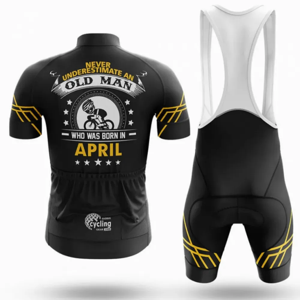 April Long Sleeve Cycling Jersey Old Man Black/Yellow/White