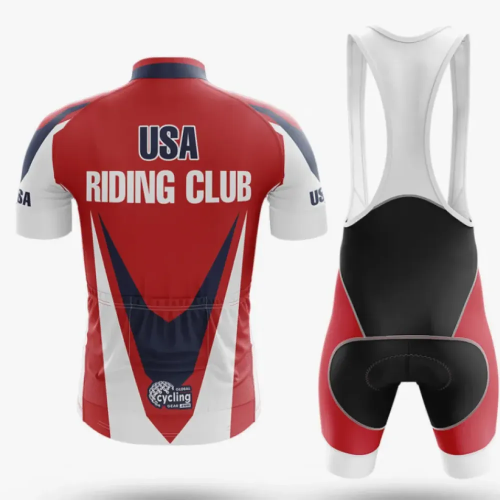 USA Ride Cycling Bibs Breathable Red/Black/White