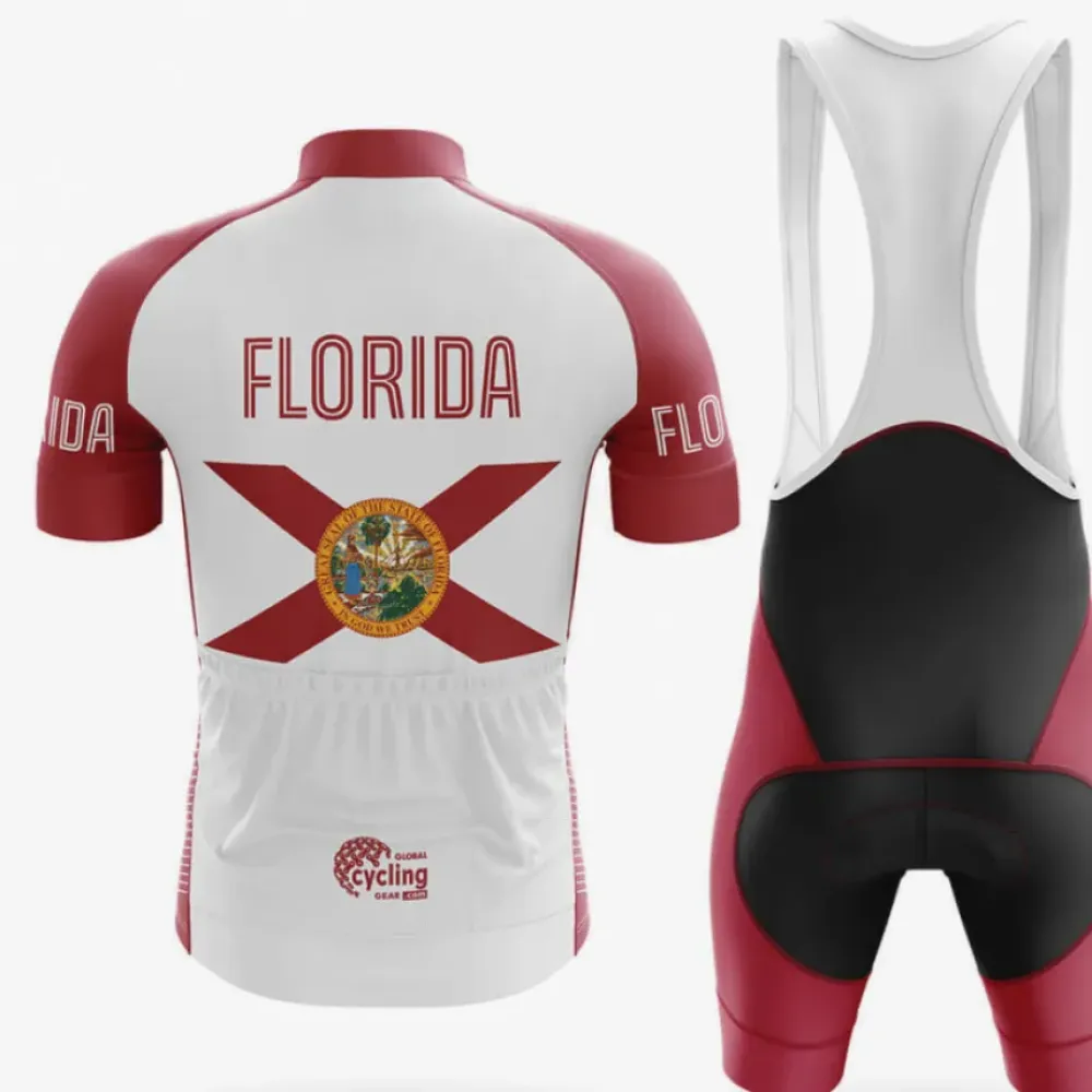 Florida S5 Cycling Kit Full Set Breathable White/Green/Red