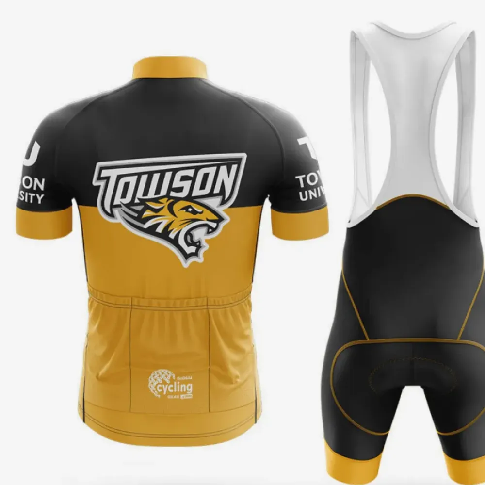 Towson University Cycling Bibs Ver.2 Comfortable Black/Yellow/White