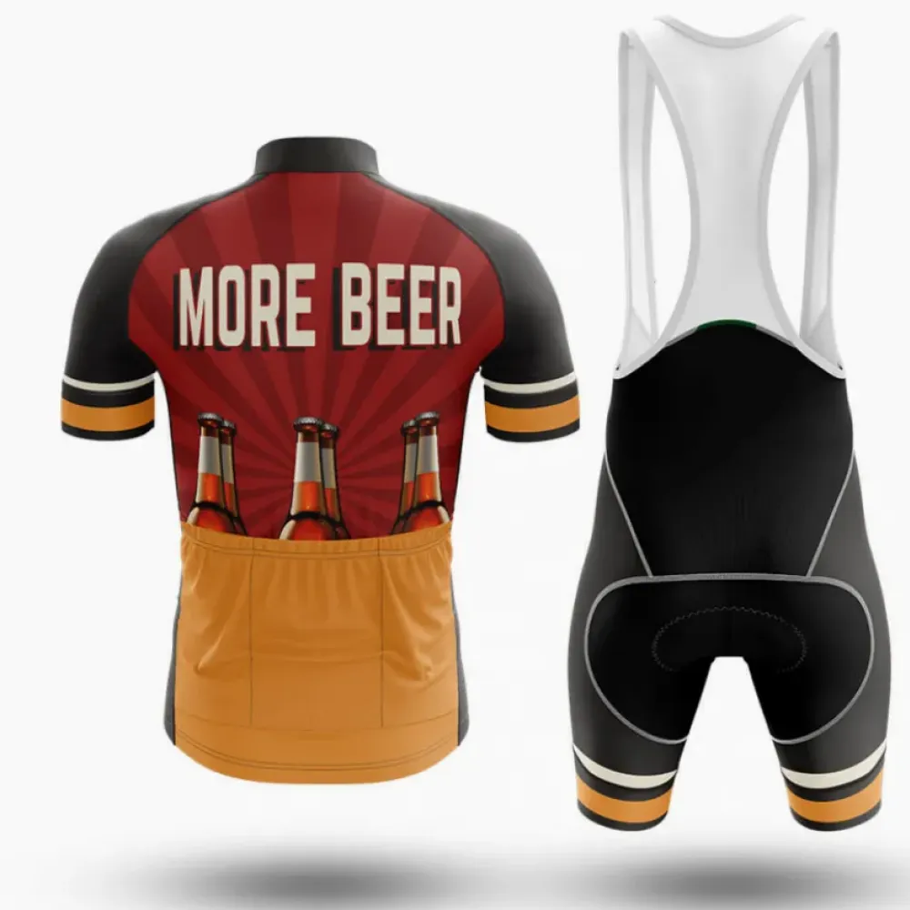 More Beer Cycling Kit Full Set Vintage Style Black/Orange/Brown