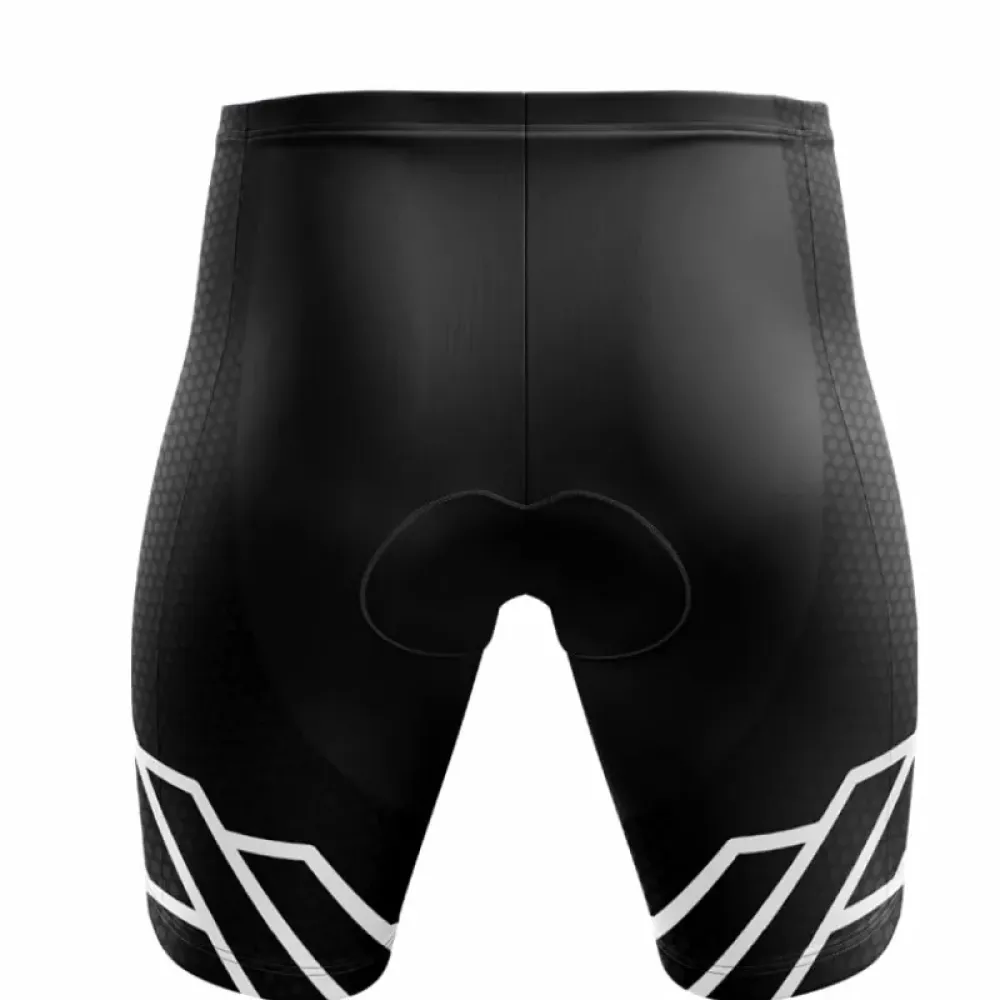 Cycling Shorts Hexagon Pattern Black/White/Grey