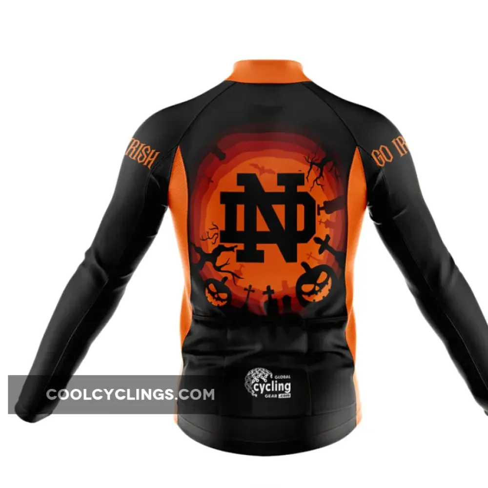 Halloween Irish Long Sleeve Cycling Jersey Orange/Black/Brown