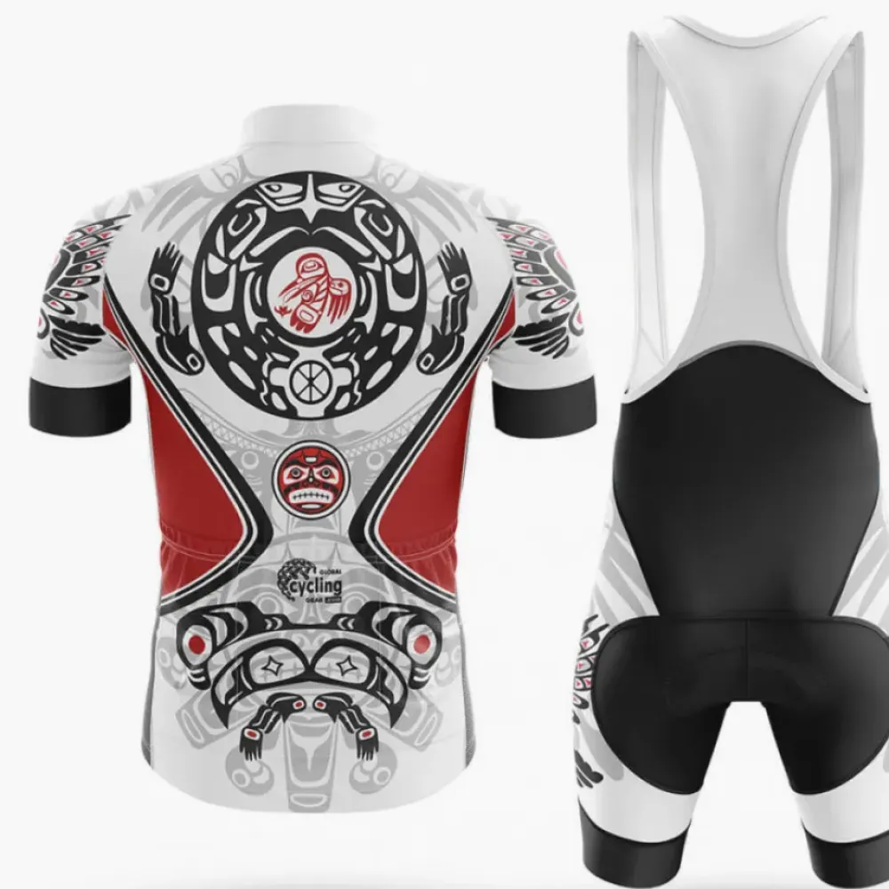 Cycling Kit Native Design White/Red/Black