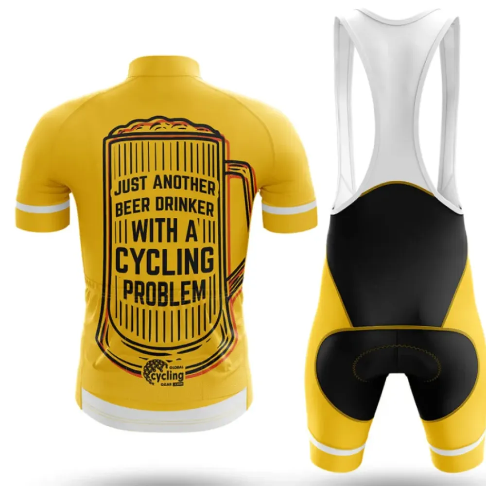 Cycling Jersey Beer Drinker Yellow/White/Gold