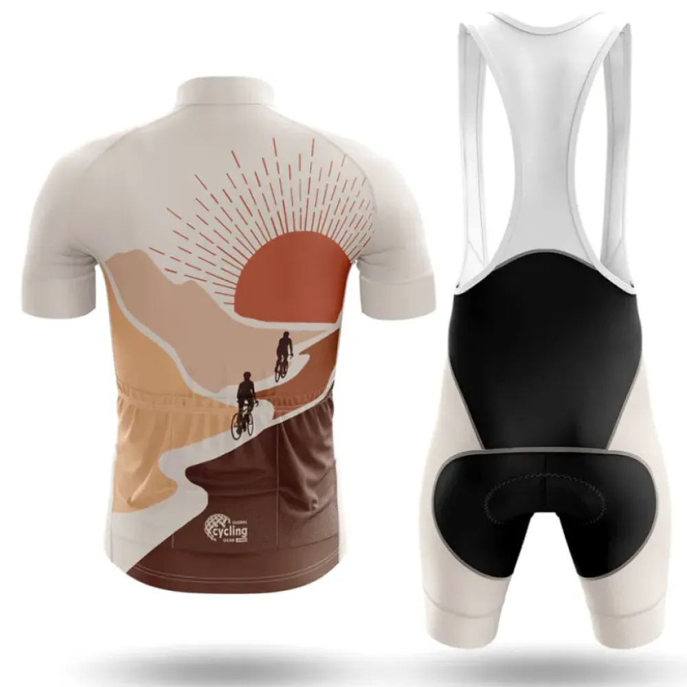 Bike To The Sun Cycling Jersey Sunburst Brown/Grey/Beige