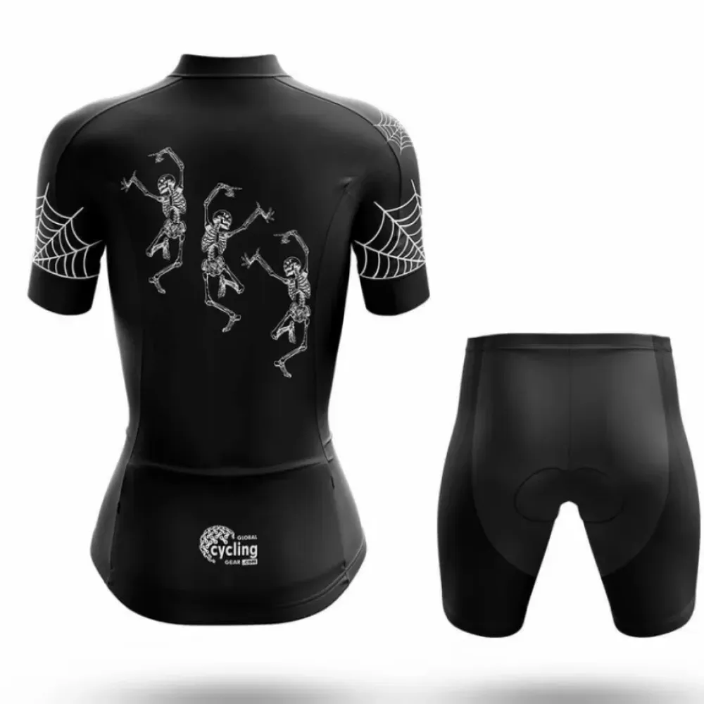 Cycling Jersey Dancing Skeletons Black/White/Grey