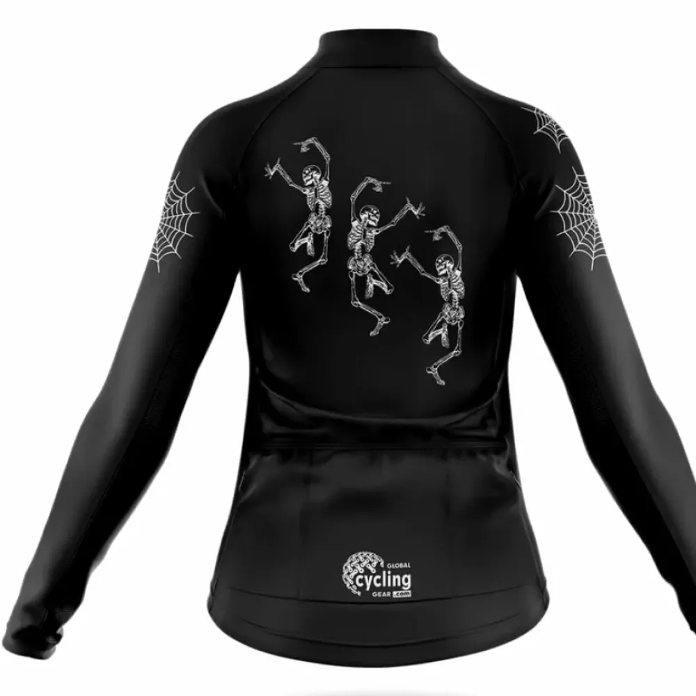 Cycling Jersey Dancing Skeletons Black/White/Grey