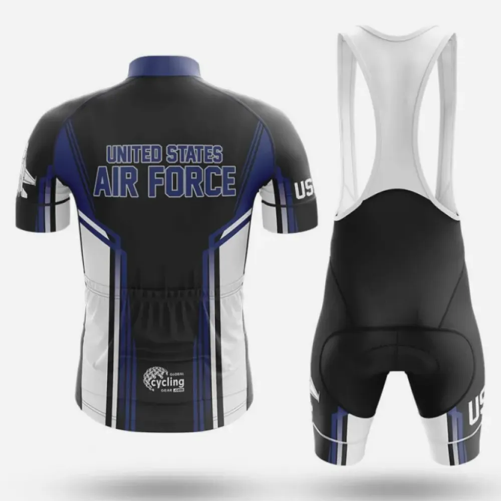 USAF Team Cycling Jersey Military Style Black/White/Blue