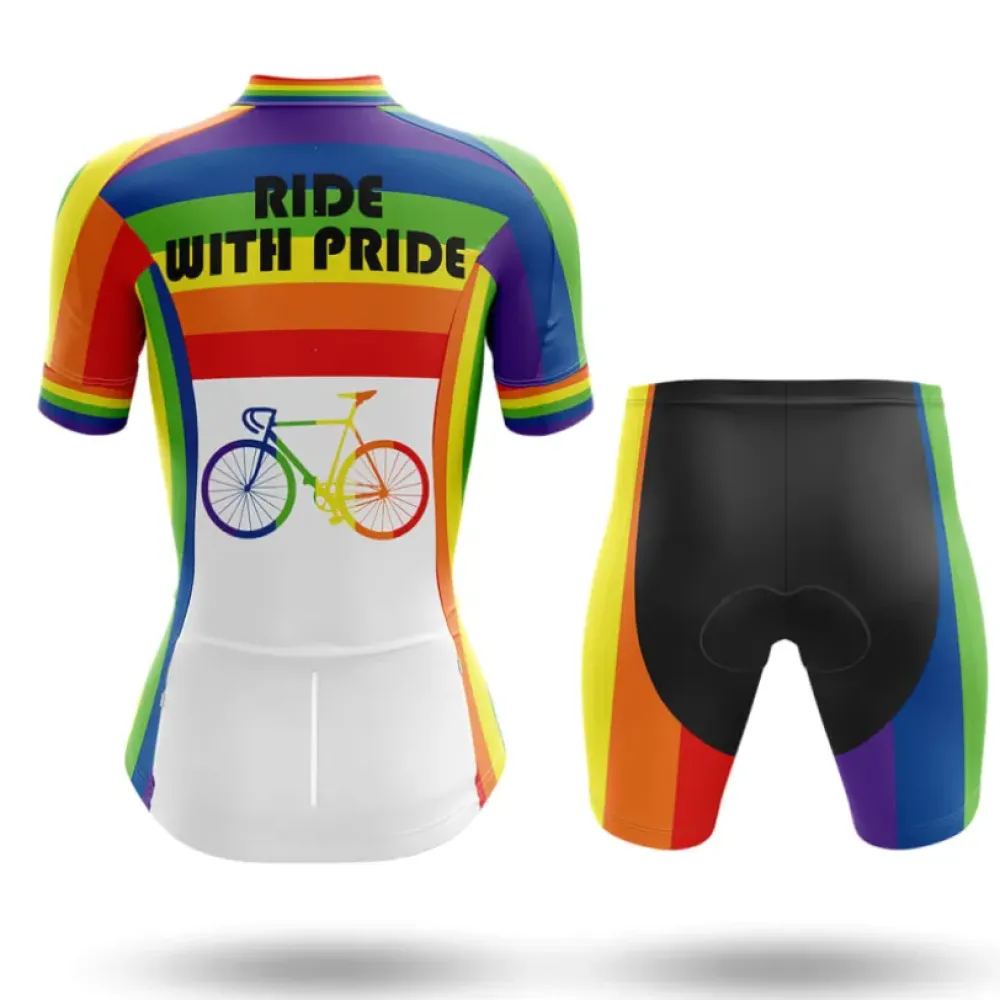 Ride With Pride Women Cycling Shorts Rainbow/Black/Green