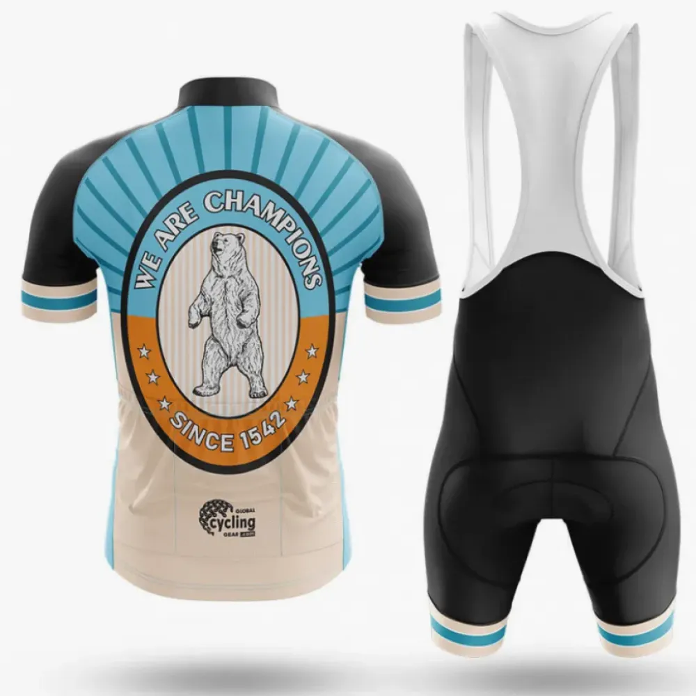 California Champions Cycling Jersey Vintage Stripes Blue/Black/Tan