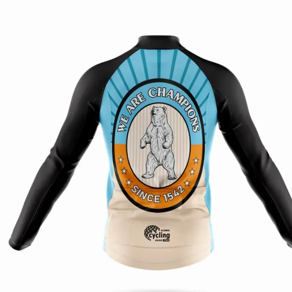 California Champions Cycling Jersey Vintage Stripes Blue/Black/Tan