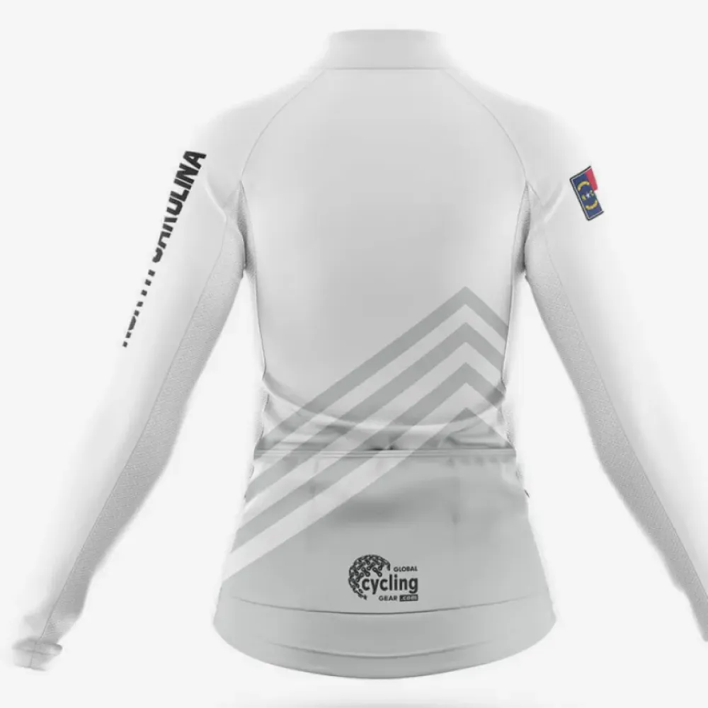 North Carolina S4 White Long Sleeve Cycling Jersey