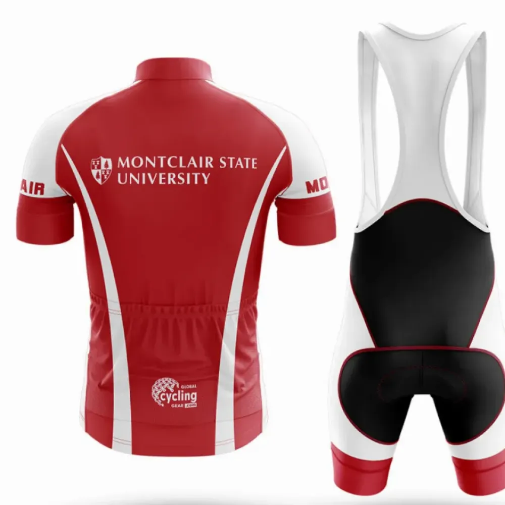 Montclair State University Long Sleeve Cycling Jersey Red/White/Black