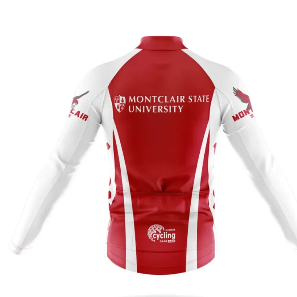 Montclair State University Long Sleeve Cycling Jersey Red/White/Black
