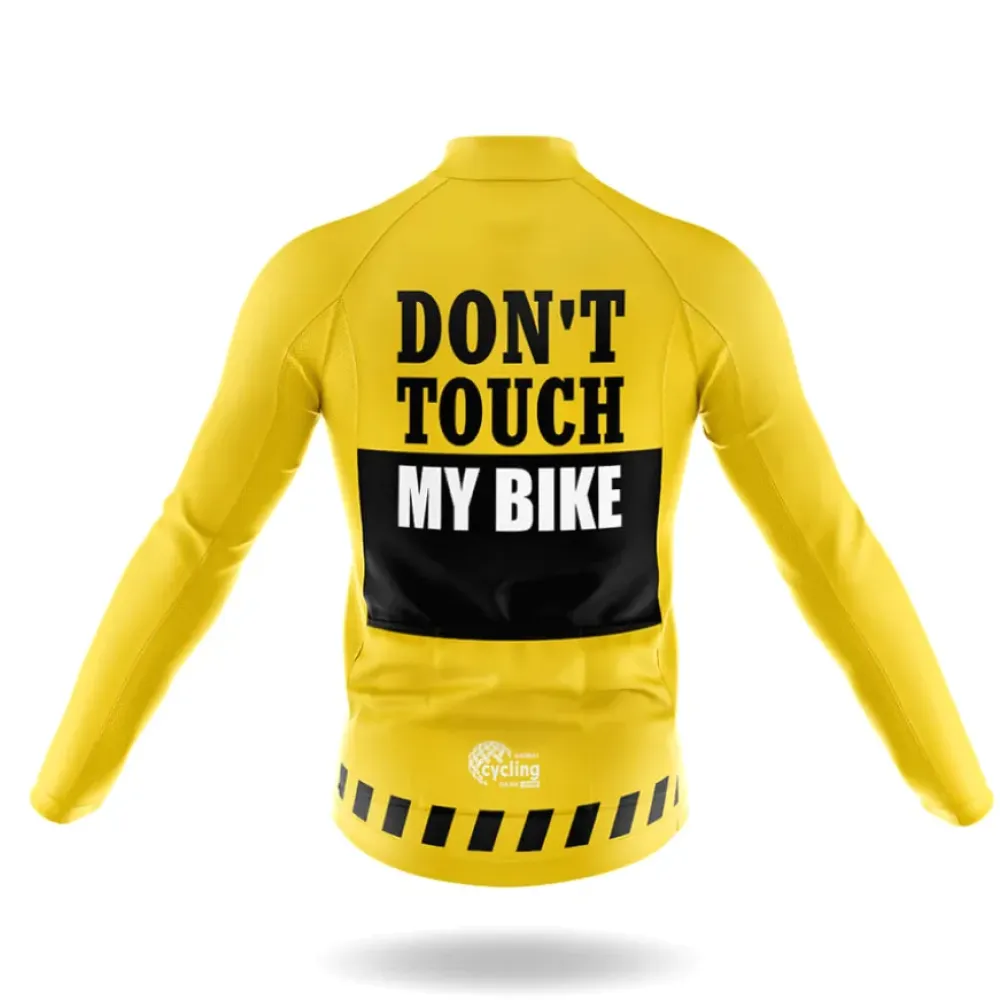Don't Touch My Bike Long Sleeve Cycling Jersey Yellow/Black/Gold