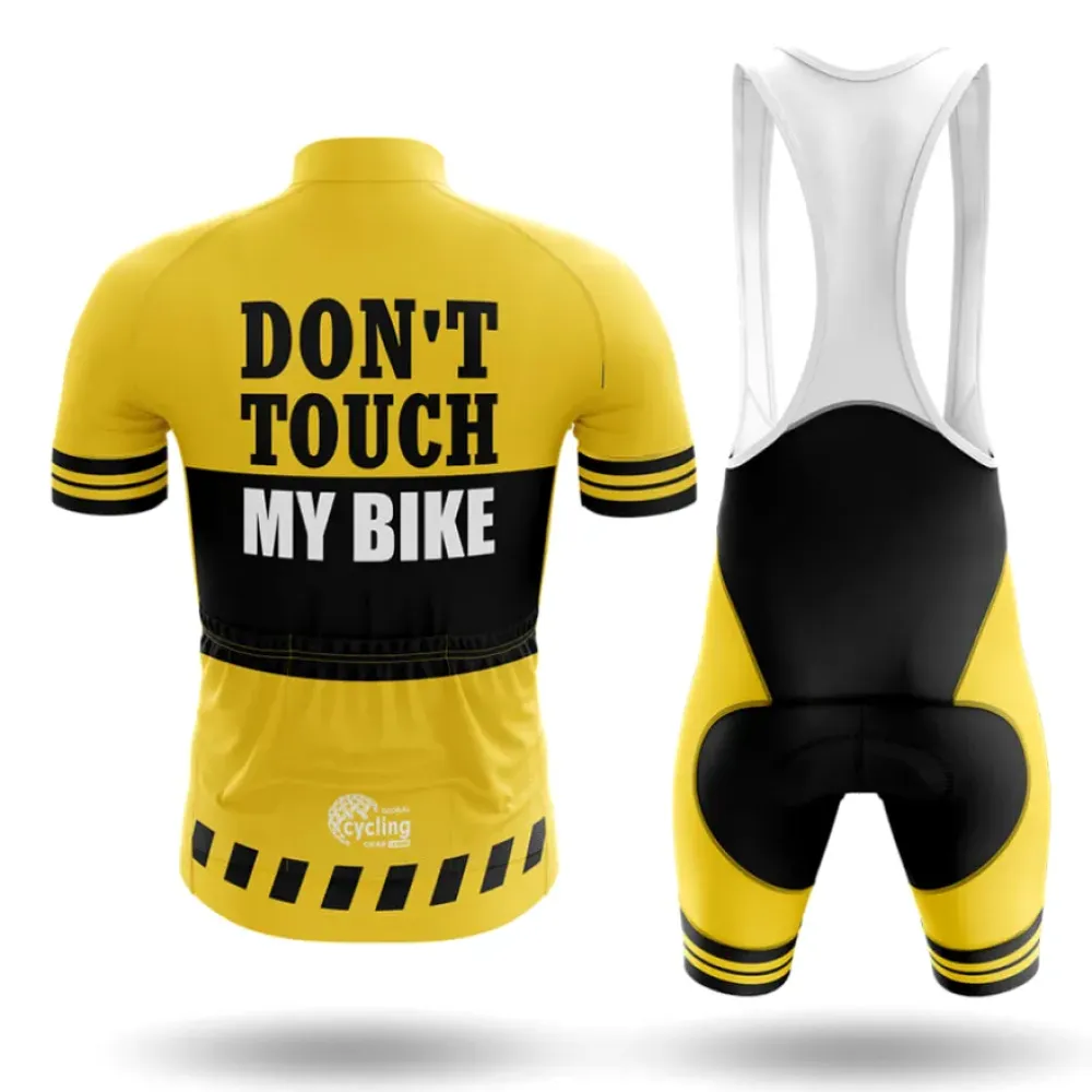 Don't Touch My Bike Long Sleeve Cycling Jersey Yellow/Black/Gold