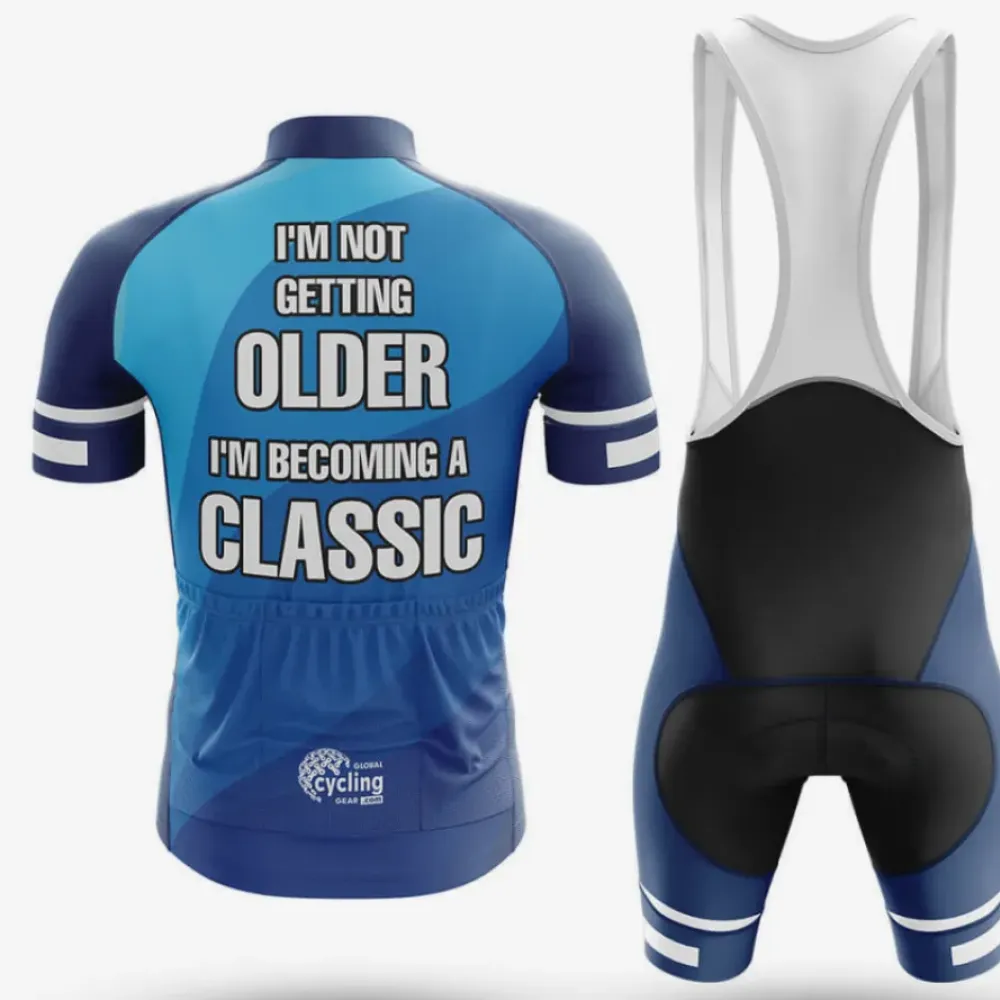 Classic Long Sleeve Cycling Jersey Blue/Black/Grey