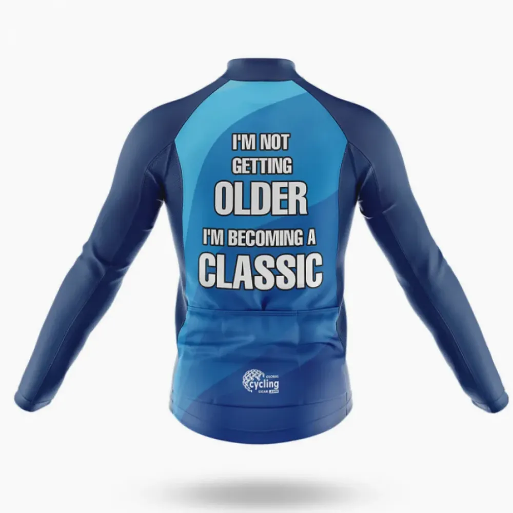 Classic Long Sleeve Cycling Jersey Blue/Black/Grey