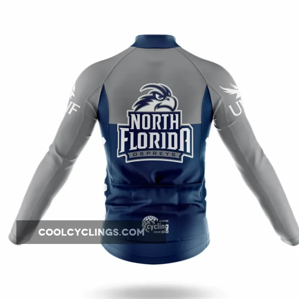 University of North Florida Long Sleeve Cycling Jersey Navy/Grey/White