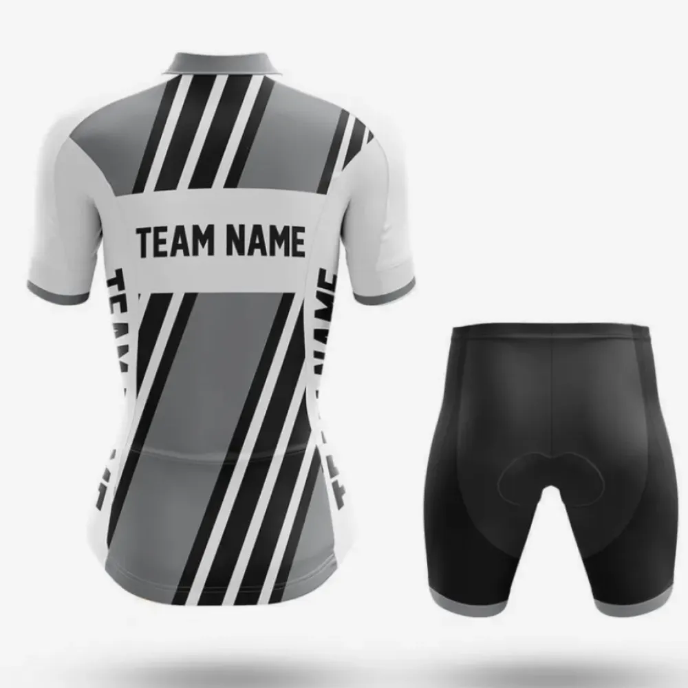 Custom Team Name M5 Women's Cycling Shorts Grey/Black/White