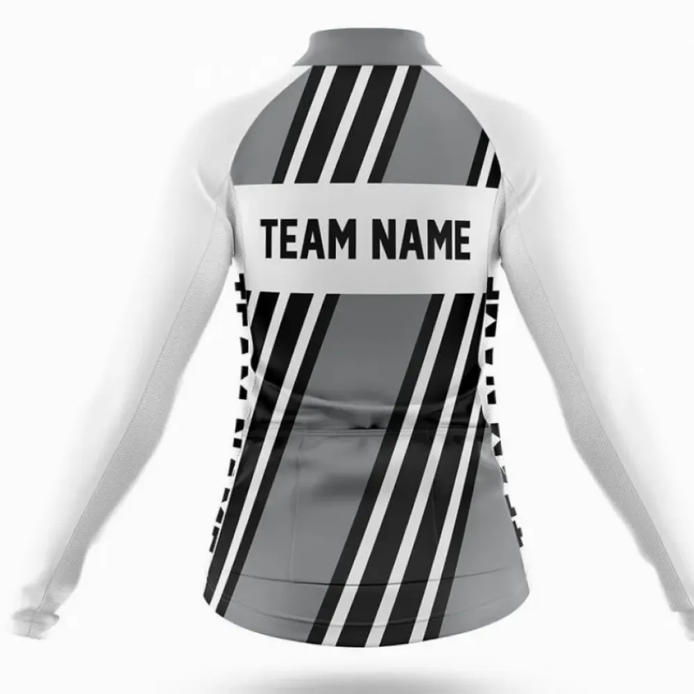Custom Team Name M5 Women's Cycling Shorts Grey/Black/White