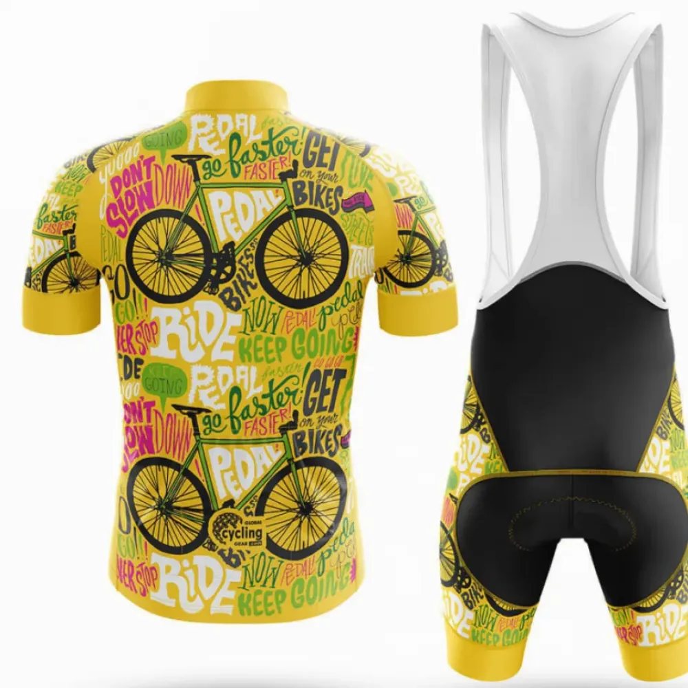 Cycling Bibs Never Stop Riding Yellow/Black/Green