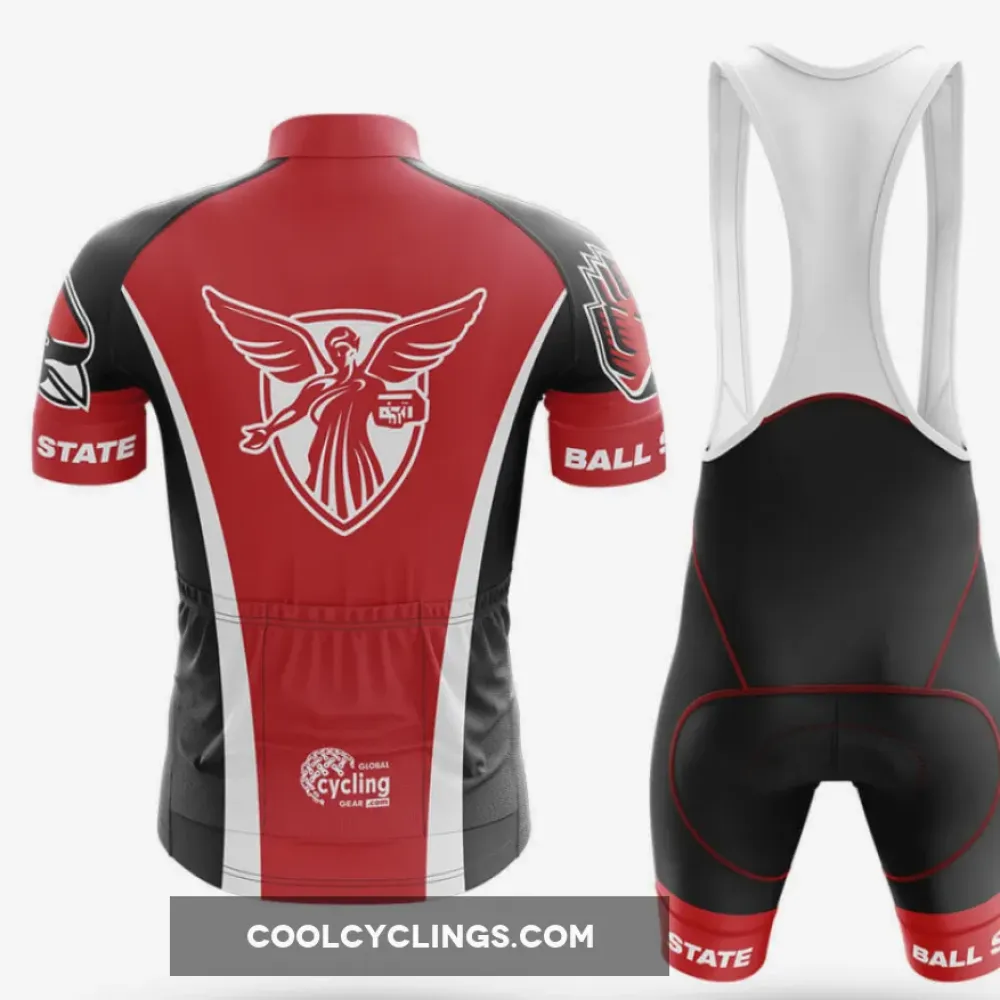 Ball State University Long Sleeve Cycling Jersey Red/Black/White