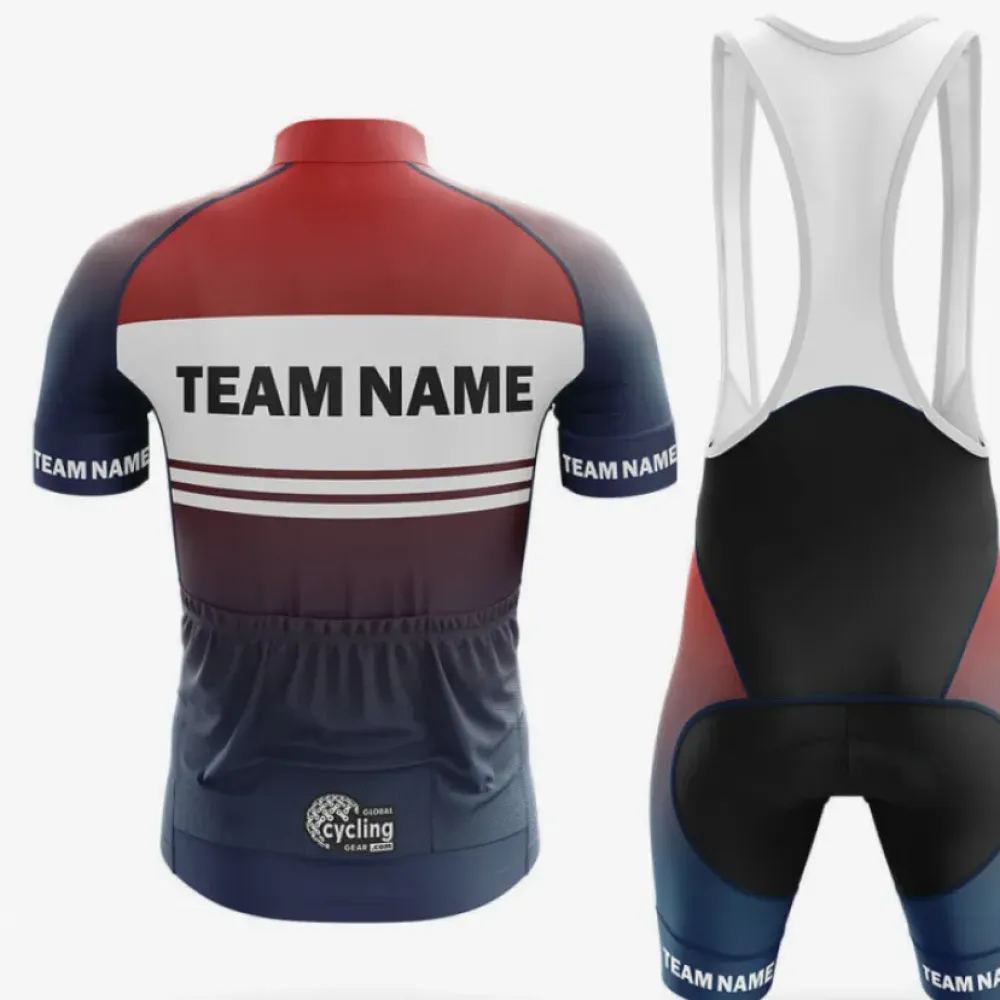 Custom Team Name S2 Cycling Kit Full Set Navy/Red/White