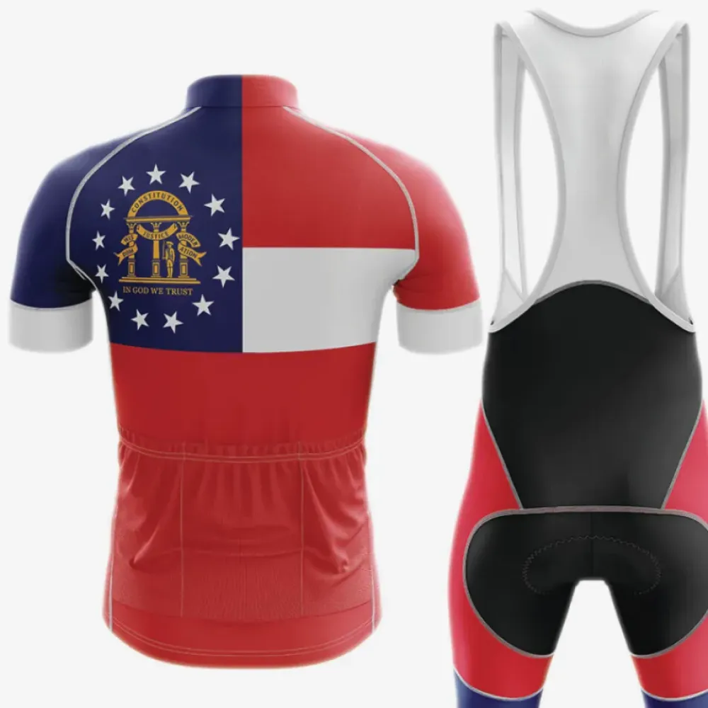 Georgia Men's Cycling Kit State Flag Navy/Red/White