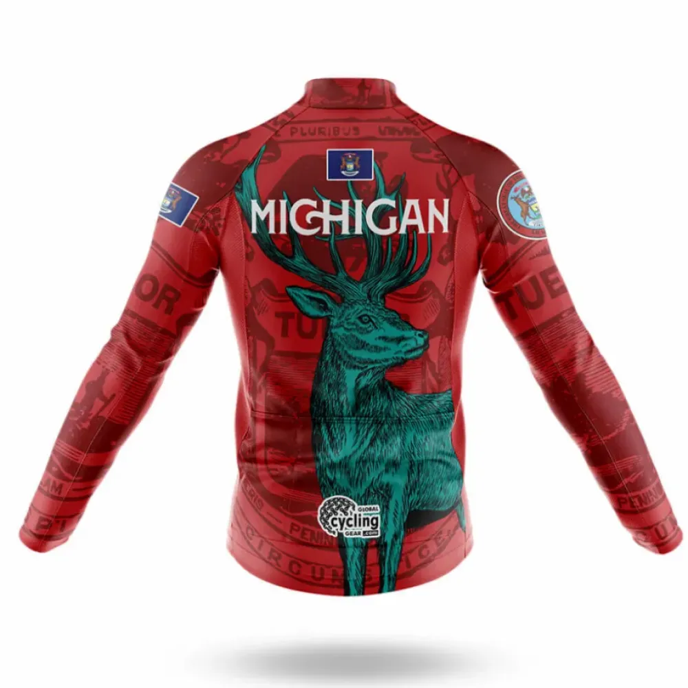 Michigan Cycling Bibs Signature Red/Black/White