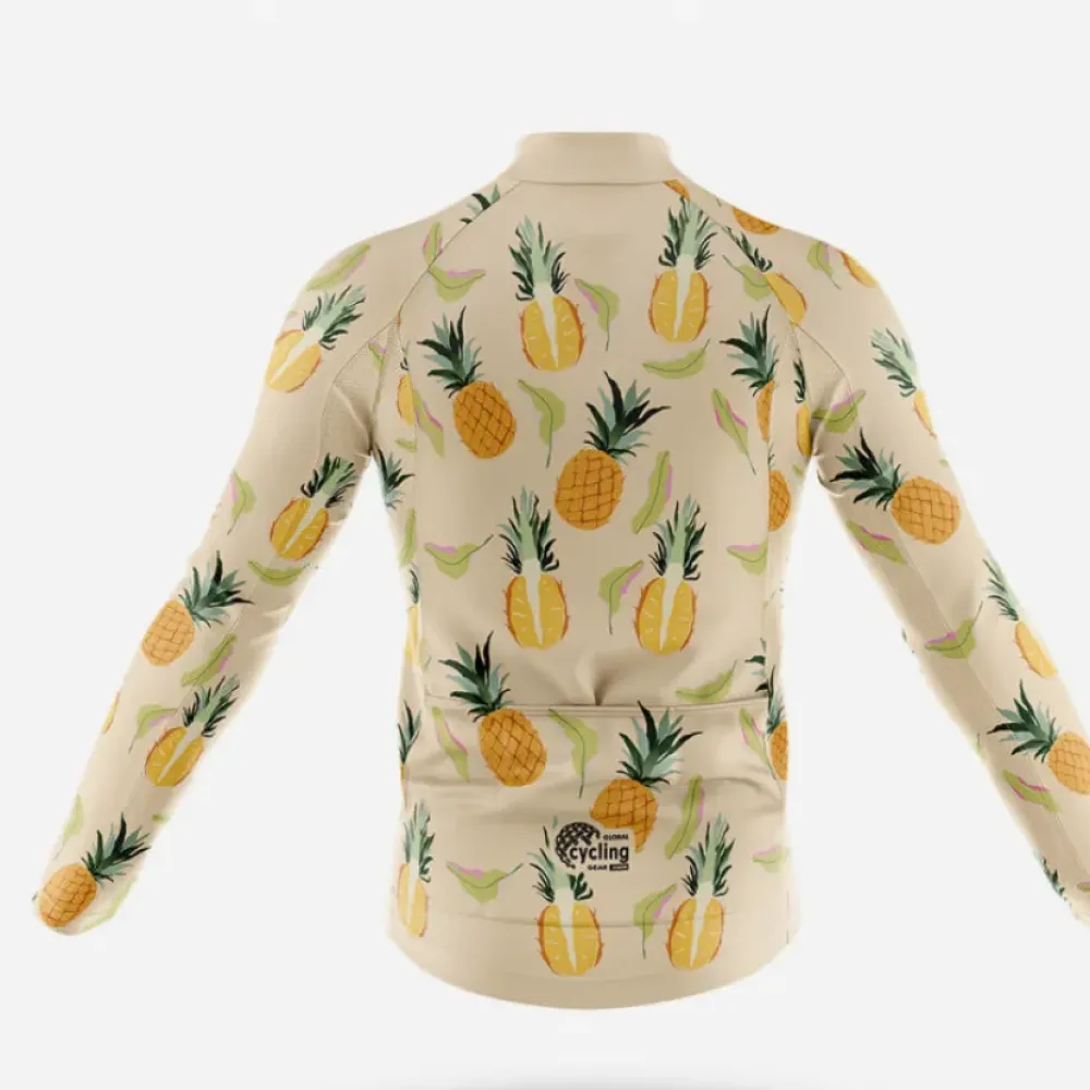 Cycling Jersey Pineapple Fruit Beige/Black/Green